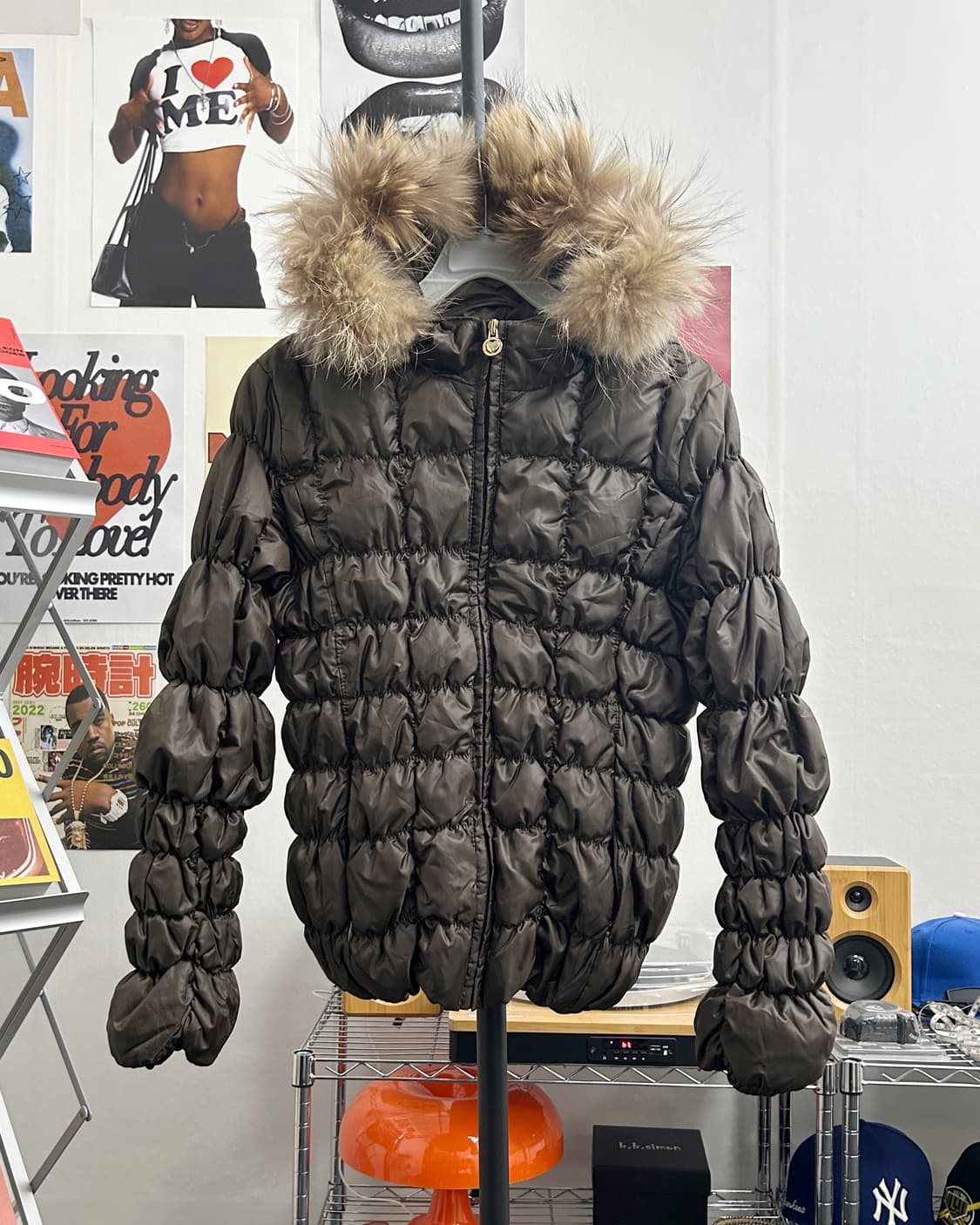 올드 빈티지 퍼 링클 패딩 점퍼 상품이미지1