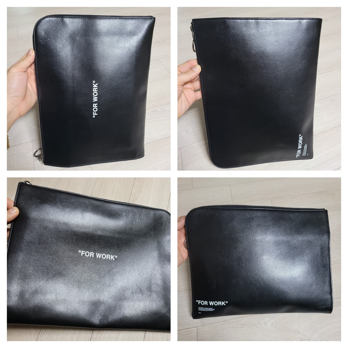 정품 오프화이트 포 워크 블랙 클러치 백 상품이미지4