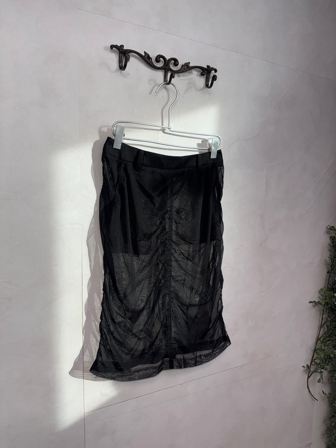 Black shirring pocket layering skirt 상품이미지2