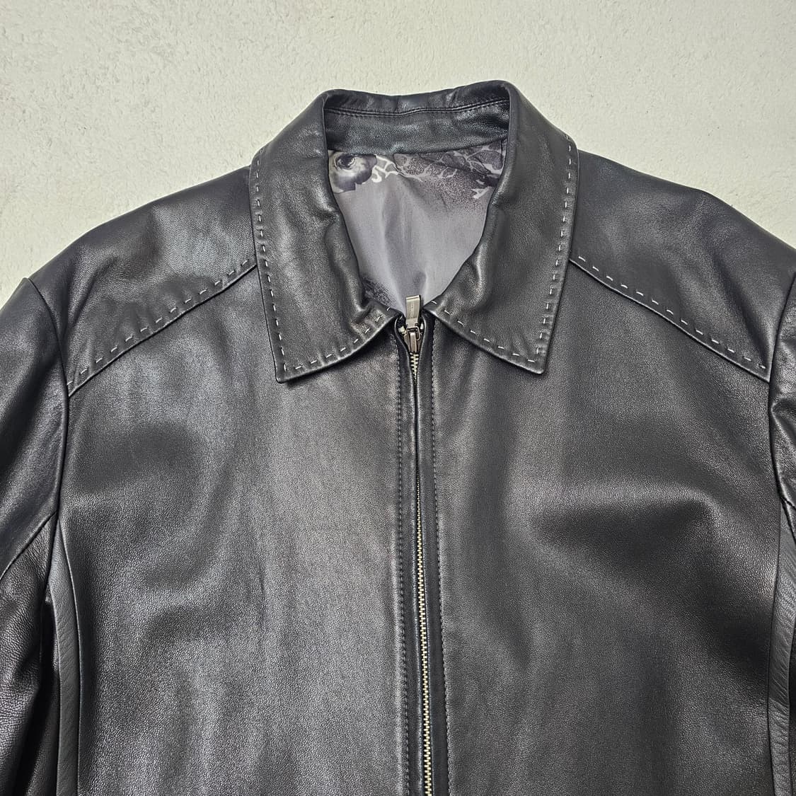 [100] INTERMEZZO 양가죽 스티치 자켓 상품이미지2