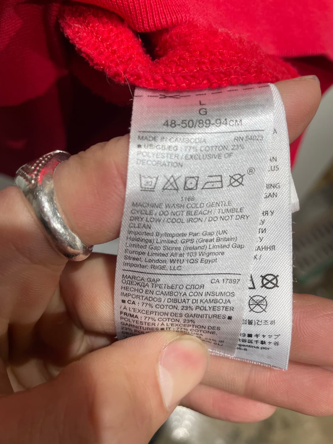 갭 빅로고 레드 스웻셔츠 상품이미지6