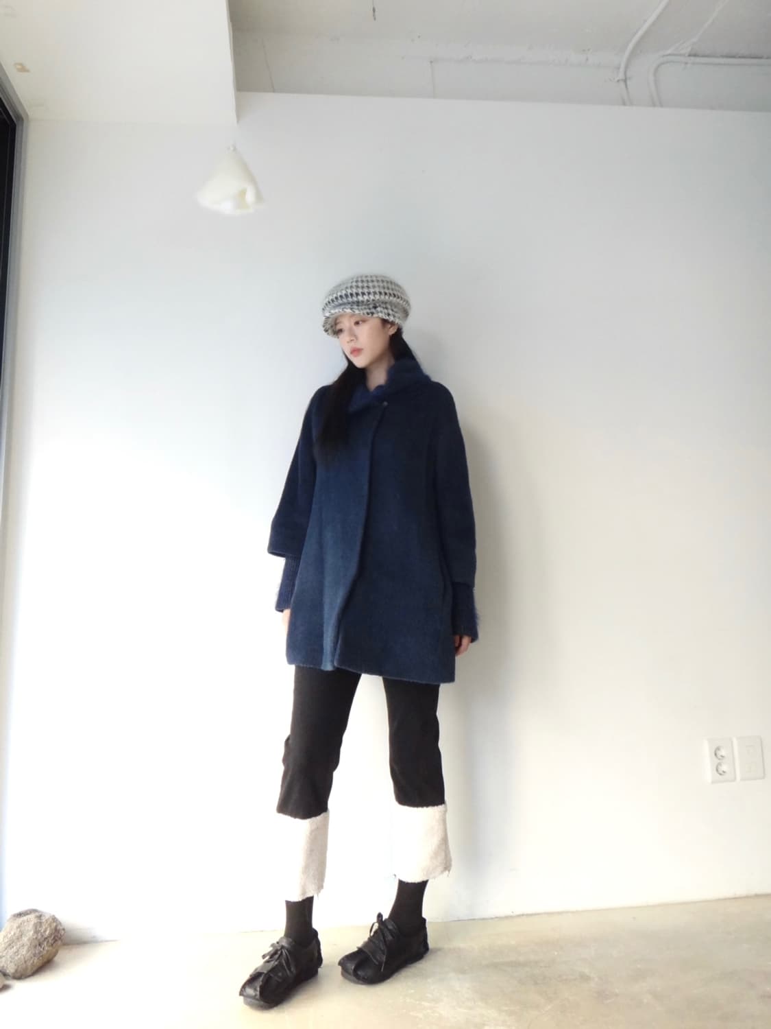 EMCEE blooming alpaca coat / navy 상품이미지7