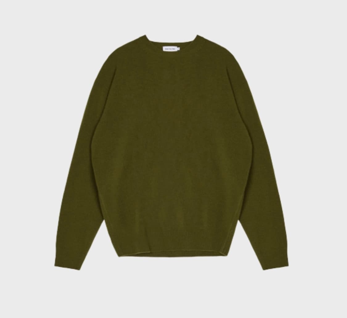 (3) 스테디에브리웨어 코지 울 캐시미어 라운드니트 올리브 상품이미지1