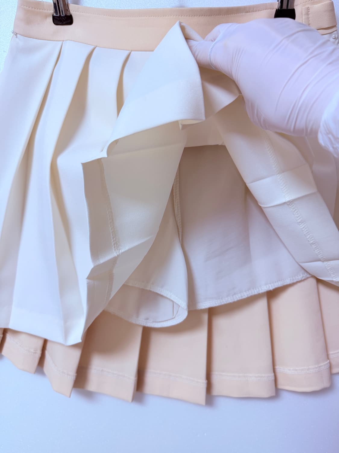 데일리쥬드 플리츠 스커트 베이지 테니스룩 속바지 일체형 M 상품이미지5