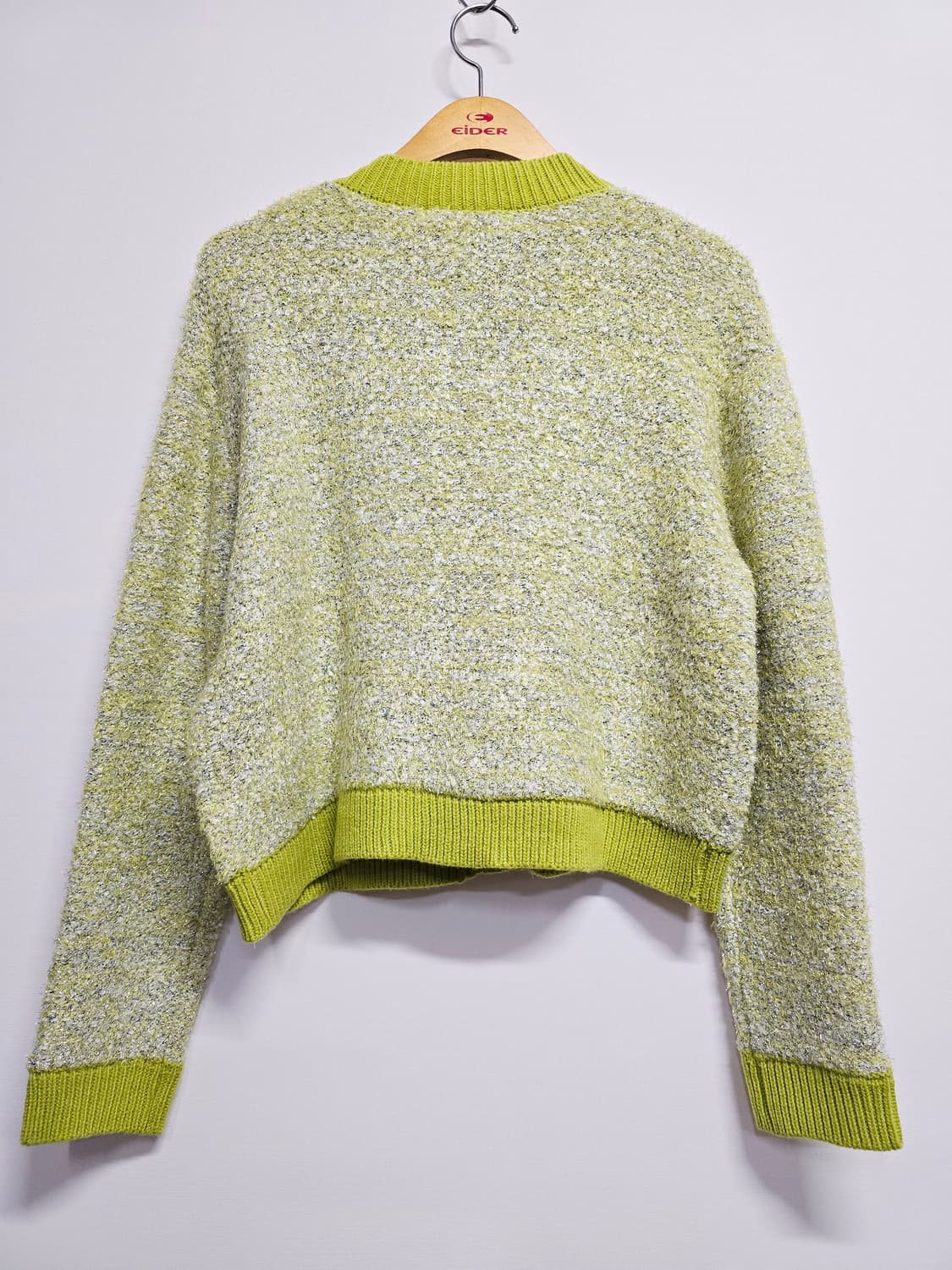 새상품 VAN AKE 라임 트위드 가디건 상품이미지5