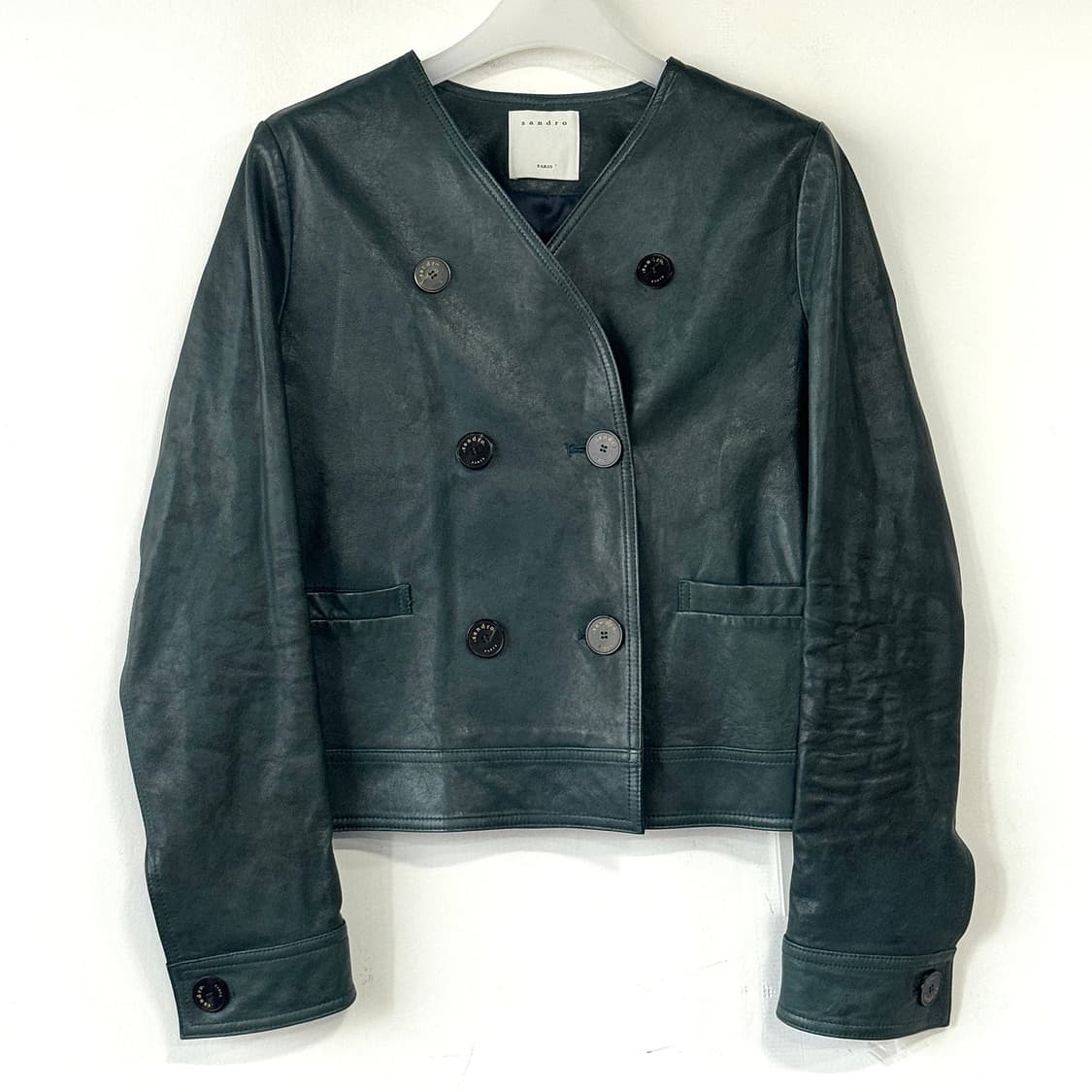 산드로 램스킨 마블 레더 자켓 상품이미지1