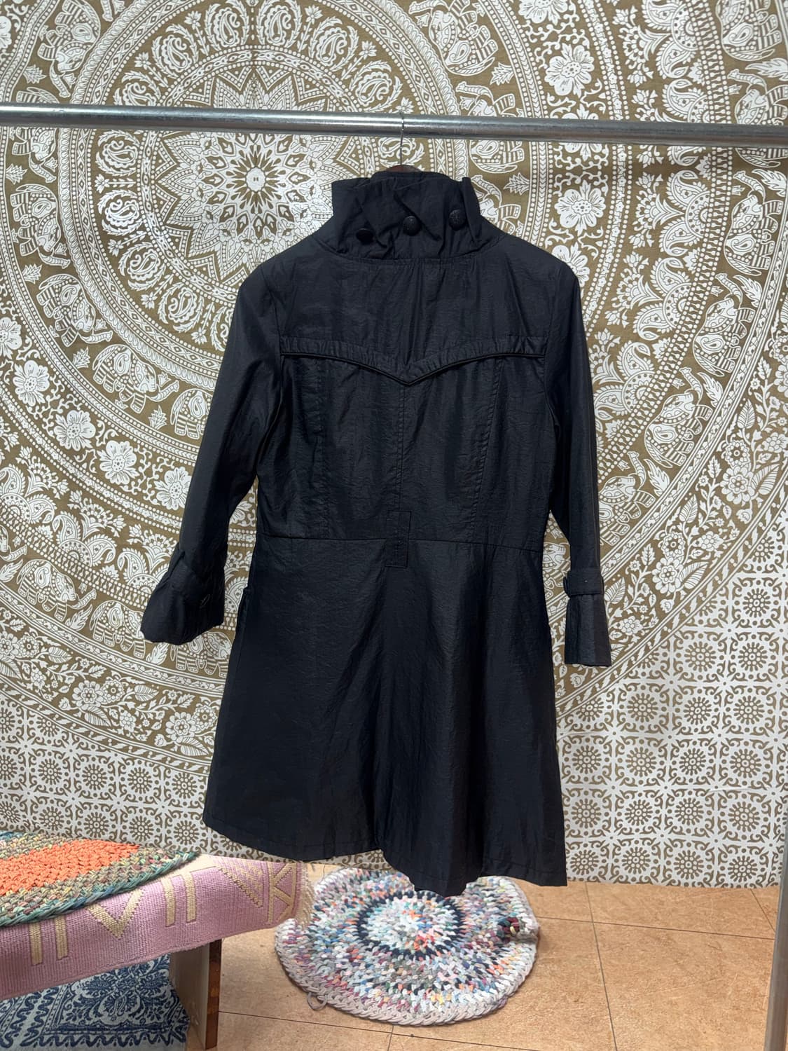 빈티지 여성 프릴 버튼 디테일 롱 코트 자켓  상품이미지7