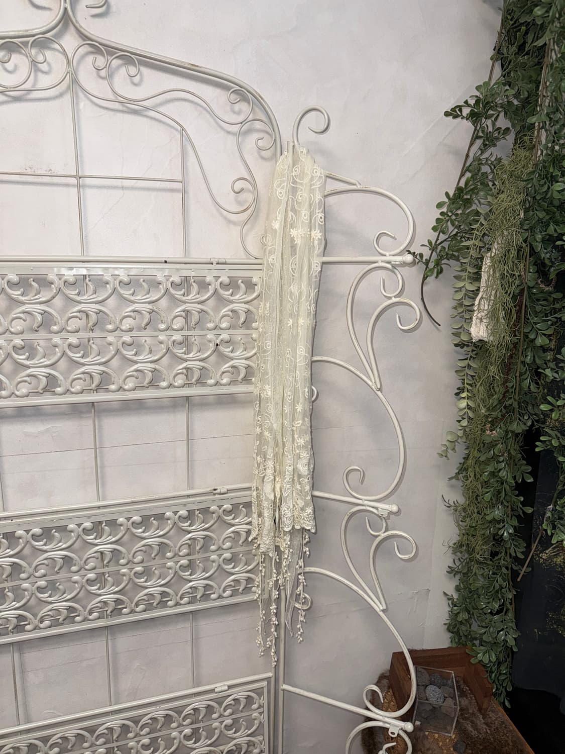 White floral dot lace drop scarf 상품이미지3