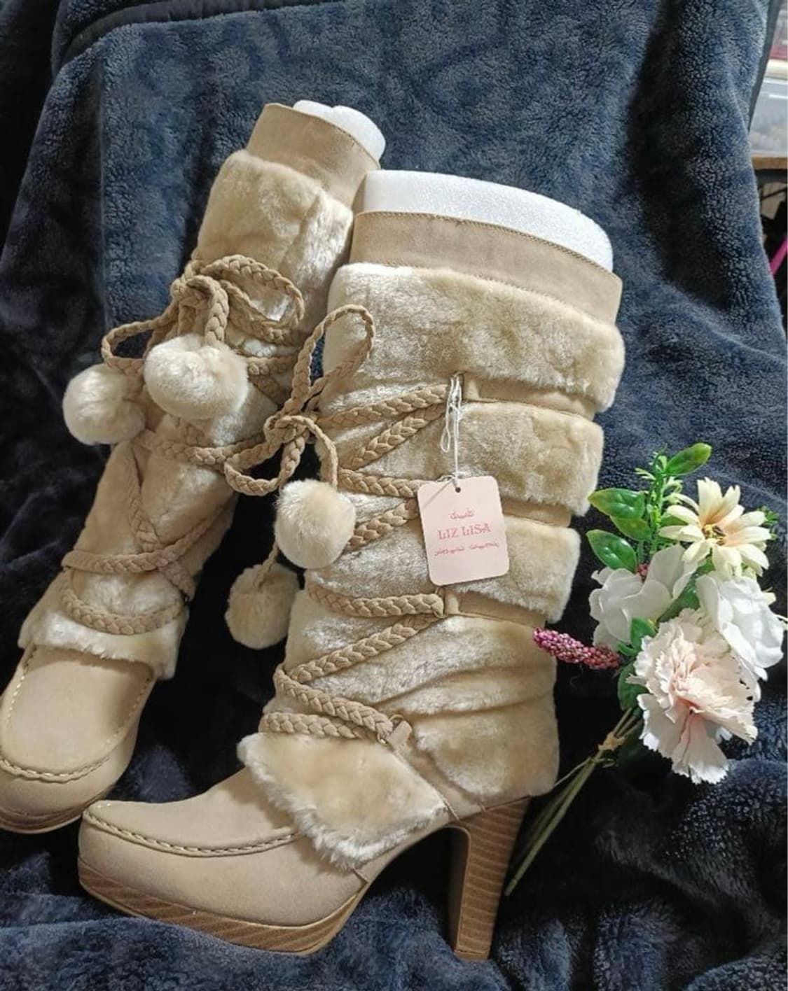 리즈리사 폼폼이 롱부츠 상품이미지1