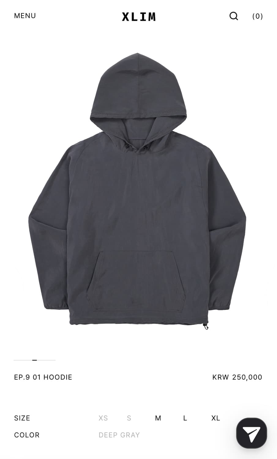 엑슬림 xlim EP.9 01 HOODIE 후디 딥그레이 (XS) 상품이미지1