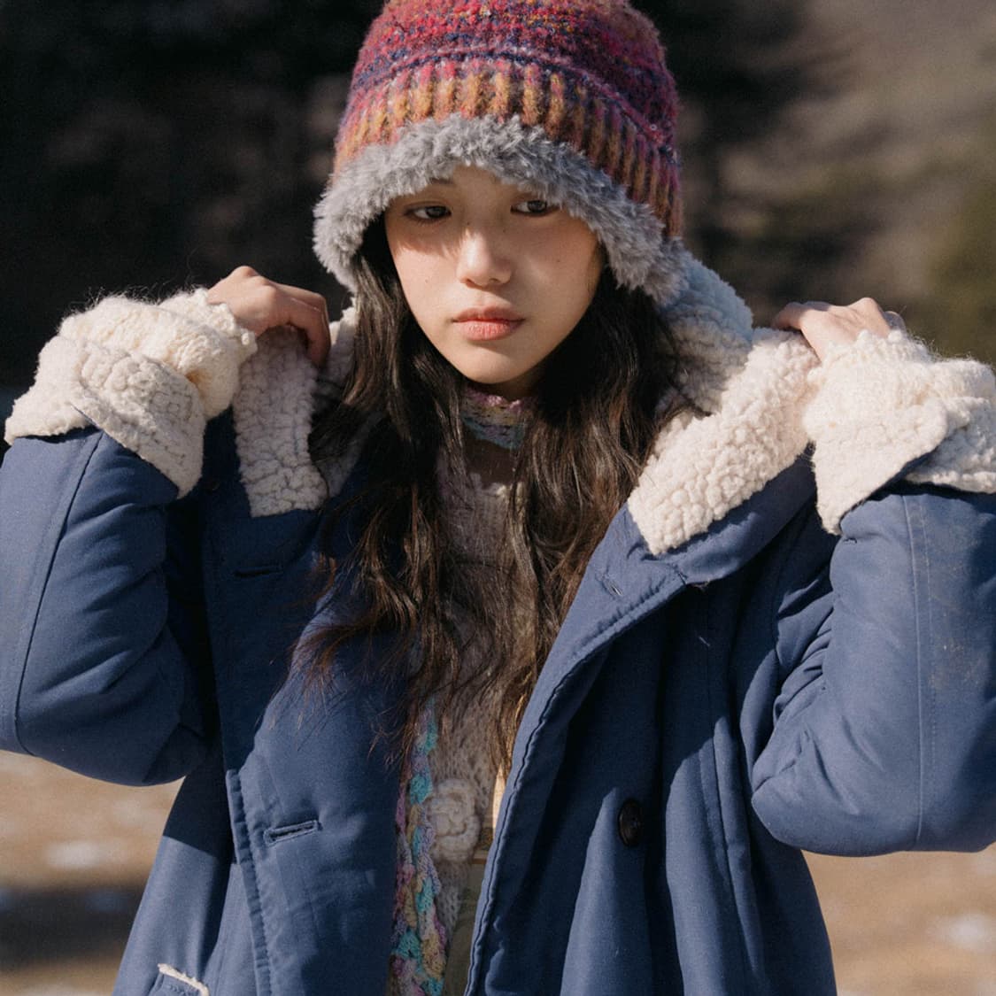 브릭 레드 윈터 버킷햇 상품이미지2