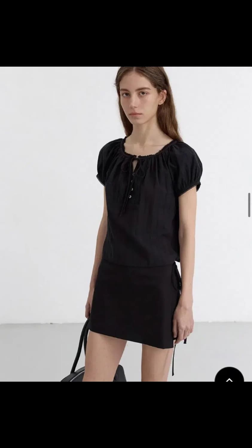 던스트 블라우스 2-WAY SHIRRING BLOUSE BLACK S 상품이미지2