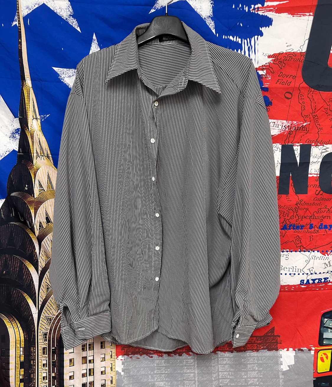 필드트립 빈티지 스트라이프 오버핏 벌룬셔츠 XL105 상품이미지1