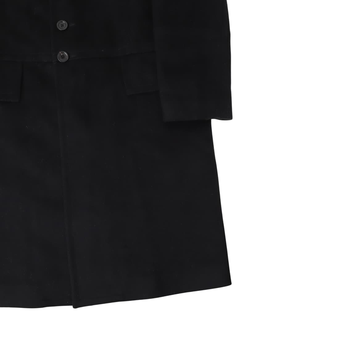 버버리 런던 블랙 울 캐시미어 견장 코트 상품이미지5