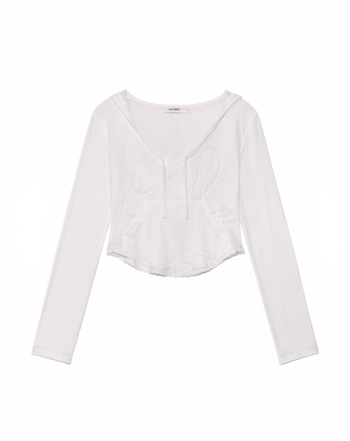 글로니(Glowny) MUFFIN HOODIE 머핀 후디 후드 탑 화이트 상품이미지1
