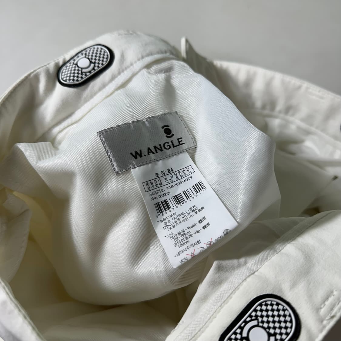 84 M-L 와이드앵글 크림화이트 레귤러핏 나일론 골프팬츠 상품이미지2