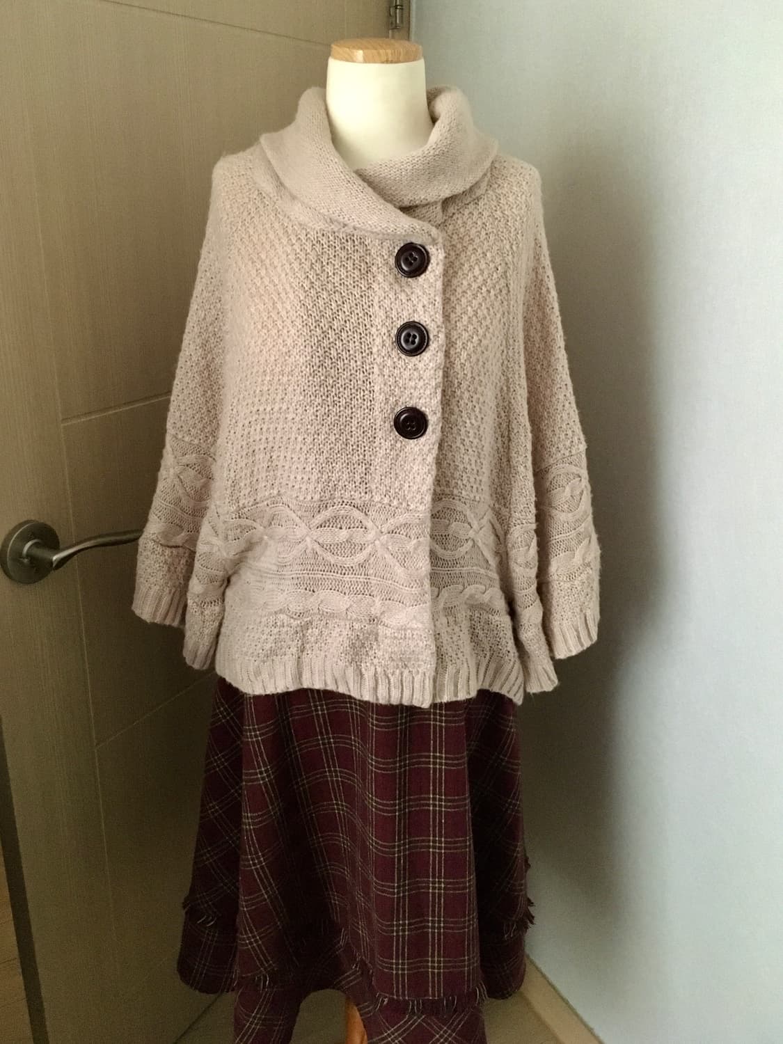 일본빈티지 사와코 베이지 케이프 모리걸 하구미 상품이미지1