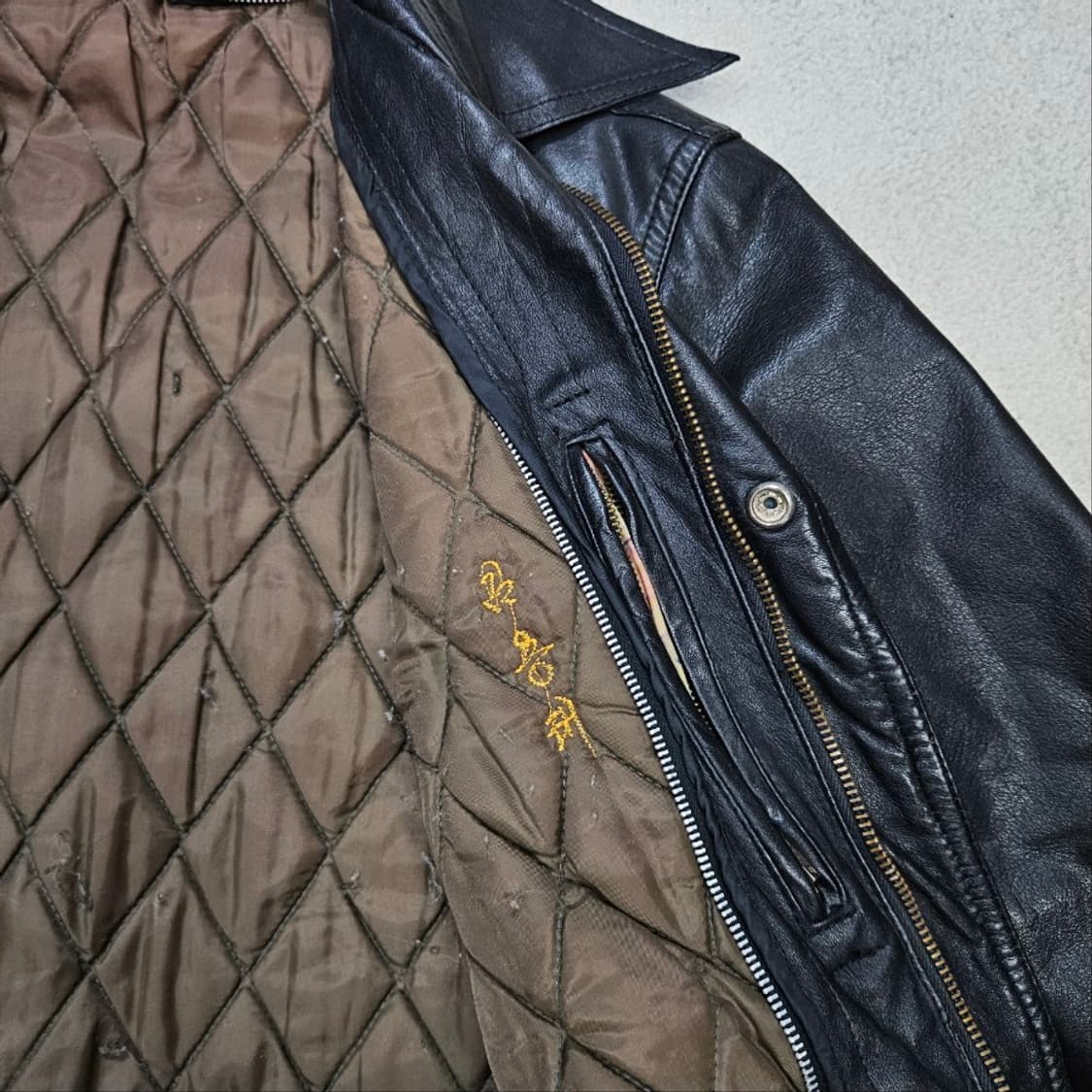 90s 카우하이드 레더 자켓 상품이미지6