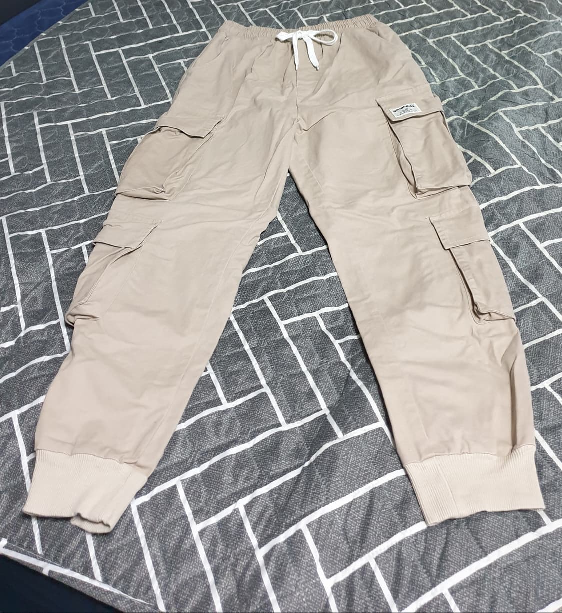더블제이디 스판 밴딩 카고 조거팬츠 베이지 (M) 상품이미지1