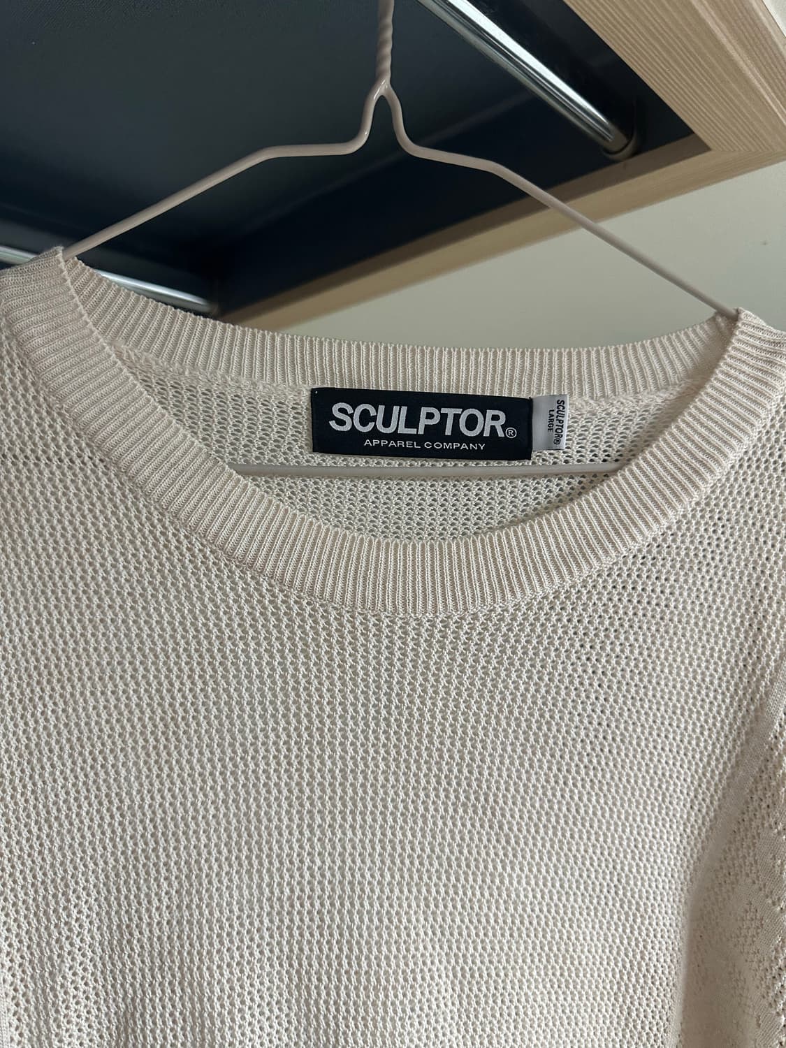 스컬프터 니트 Striped Mesh Sweater Ivory 상품이미지2