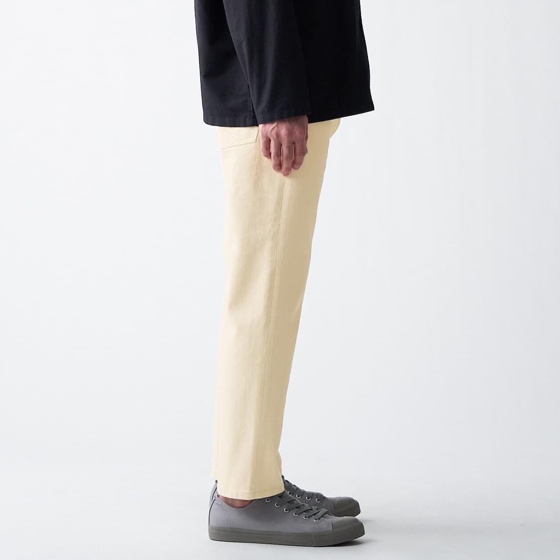 [33~34] 무인양품 LABO 테이퍼드진 크롭 에크루 데님 청바지 상품이미지5