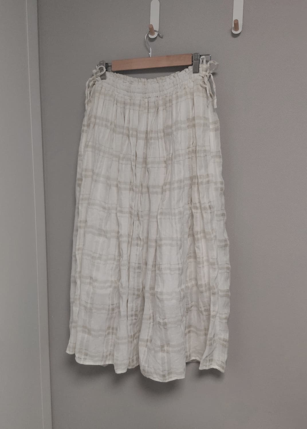 연그린 체크 롱 스커트 상품이미지2