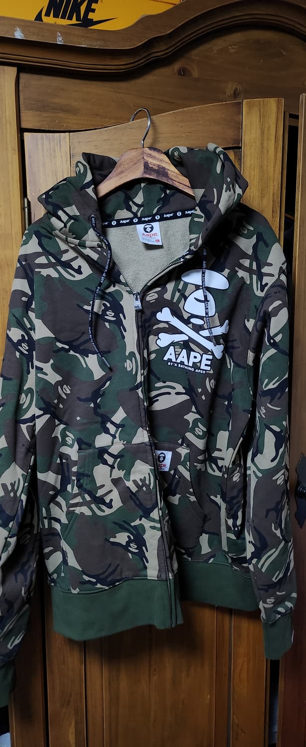 [XL] AAPE 에이프 로고 후드 집업 카모 상품이미지1