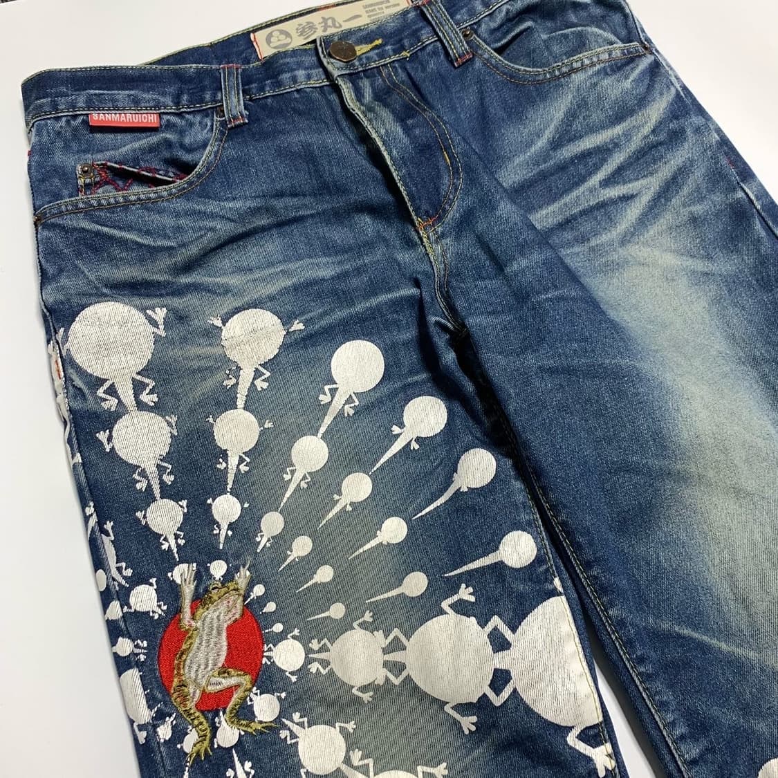 San Maruichi 프린팅 데님팬츠 상품이미지3