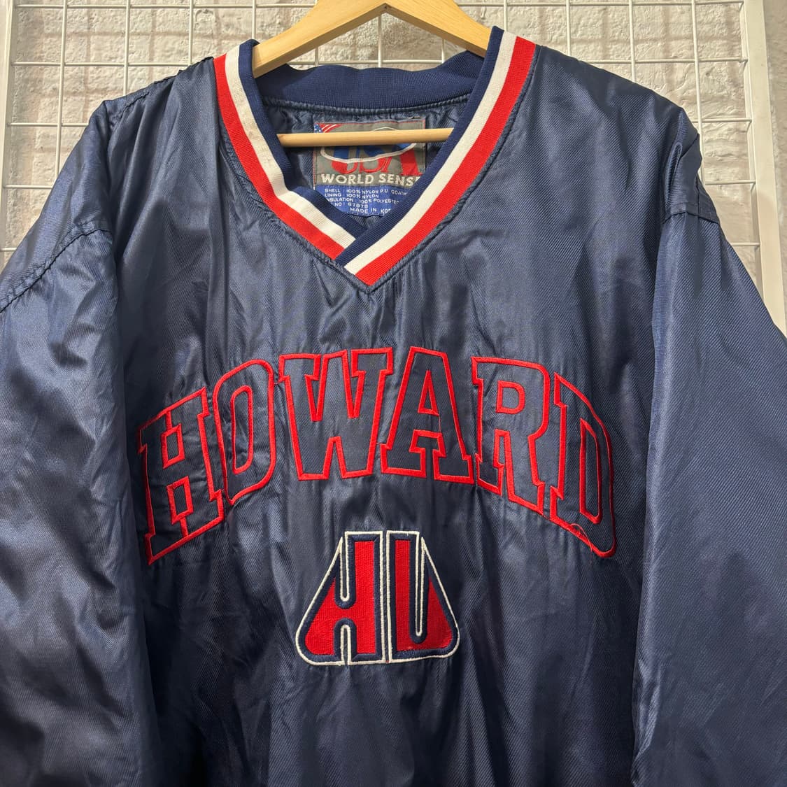 90s USA 월드센스 올드스쿨 빈티지 하워드 네이비 웜업 XL 상품이미지3