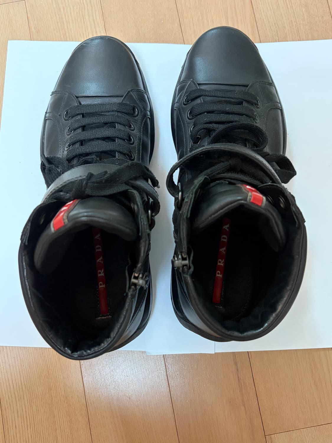 프라다 하이탑 레더 스니커즈 245 상품이미지8