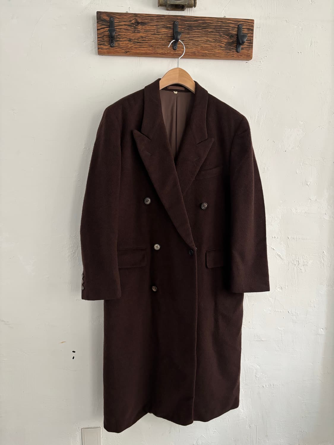 Yves Saint Laurent 입생로랑 90s 브라운 브이넥 롱 코트 상품이미지2