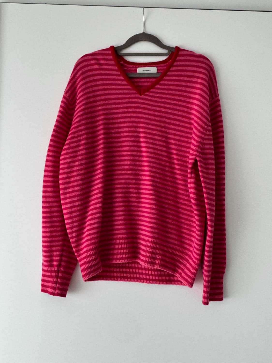 문달 risca 니트 핑크 스트라이프 상품이미지4