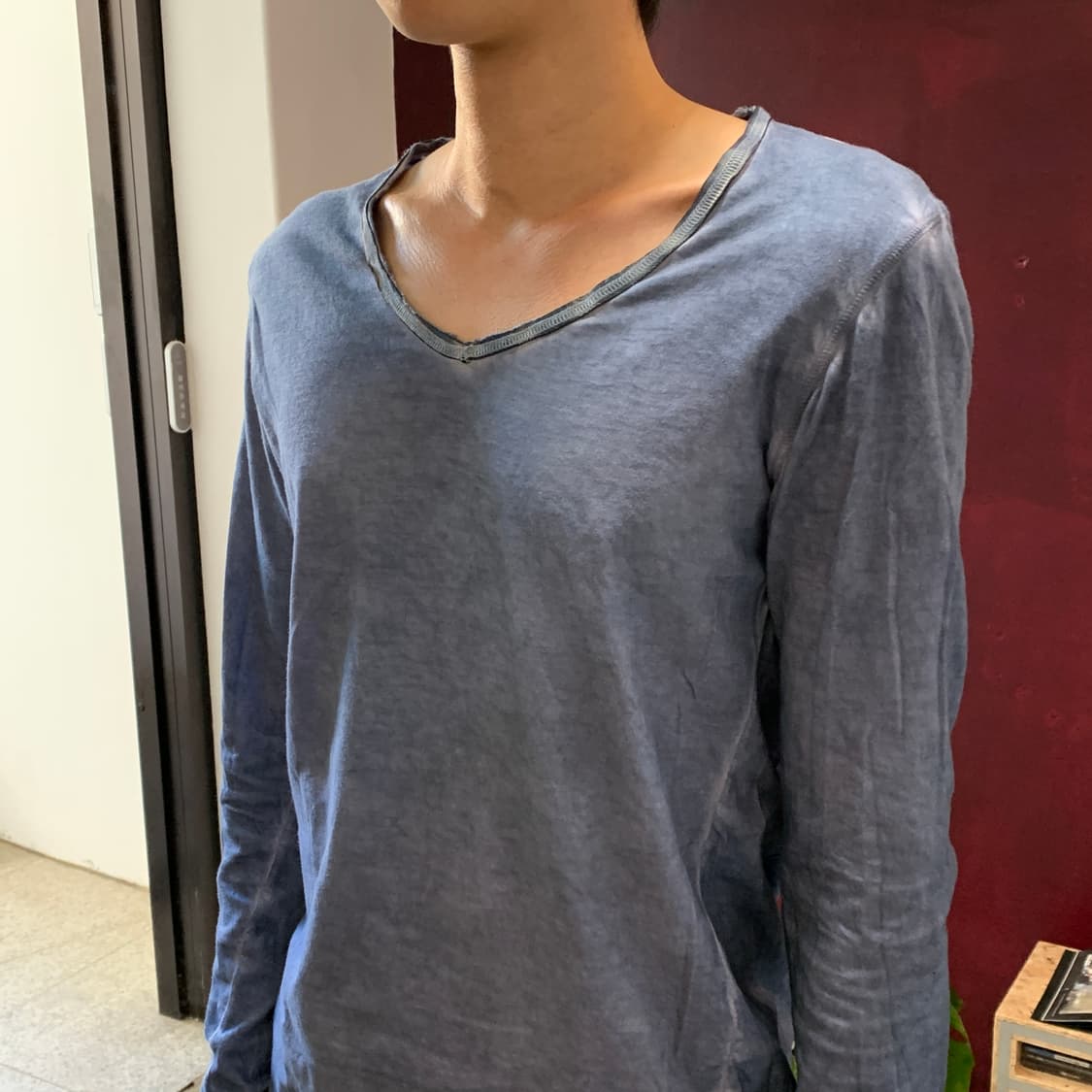 조르지오 브라토 백 레더 패치 브이넥 다잉 롱슬리브 상품이미지6