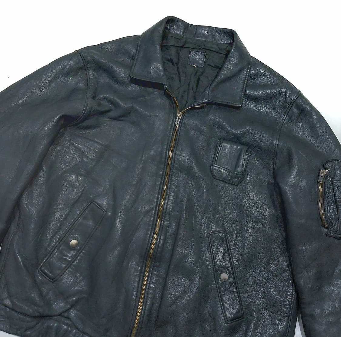프랑스군 60~70s 레더 파일럿 자켓 (105-110)  프렌치 레더 상품이미지3
