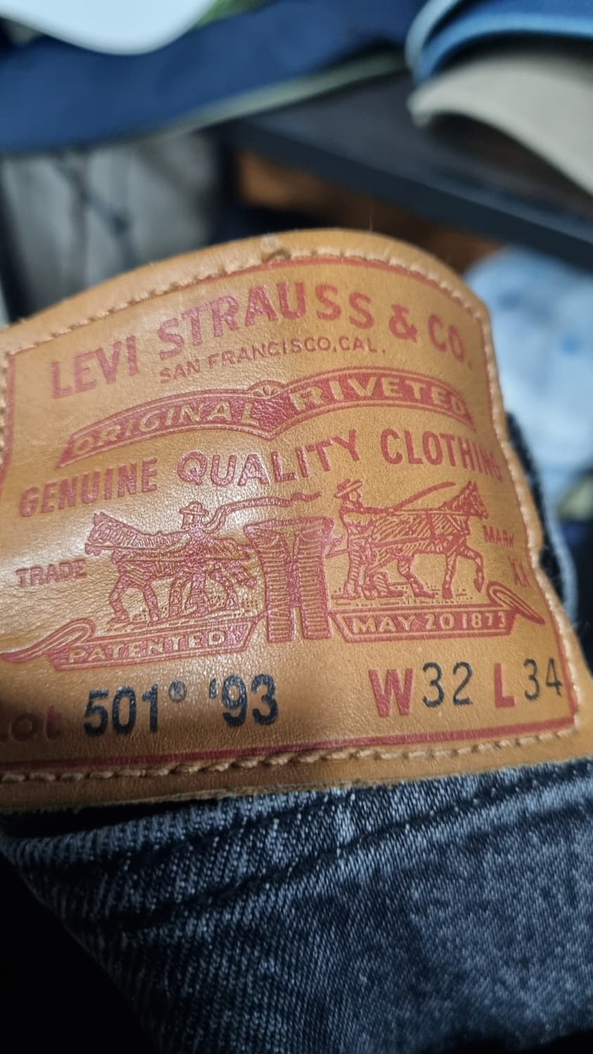 levis 501 93 리메이크진 흑청바지 bigE (33size) A급 상품이미지4