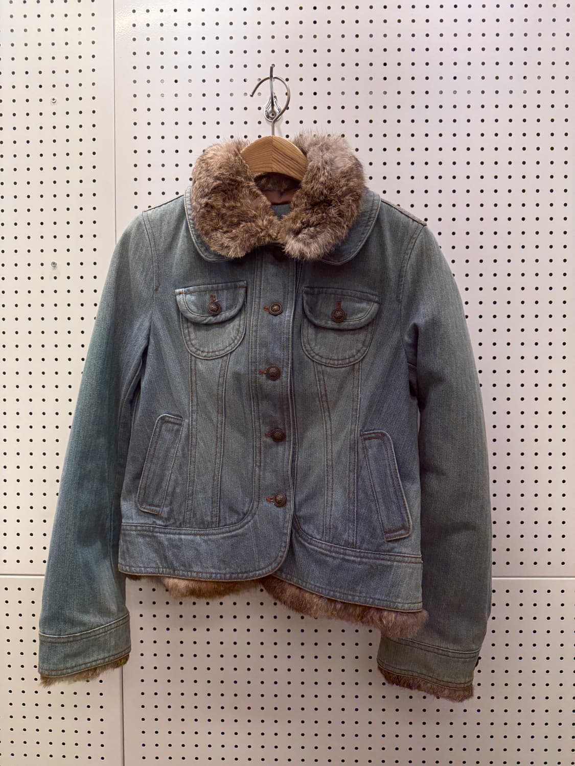 빈티지 y2k 토끼털 데님 자켓 U88 상품이미지2