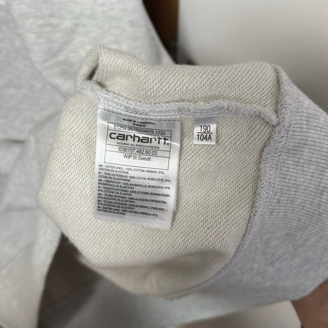 [XXL] 칼하트 WIP III 스웻셔츠 애쉬 헤더 헤비 스톤 워시 상품이미지6