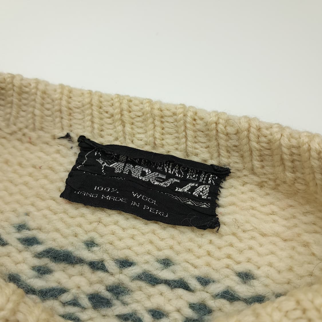 CL209 XL 인데지타 페루 핸드니트 울 노르딕 크림 니트 스웨터 상품이미지3