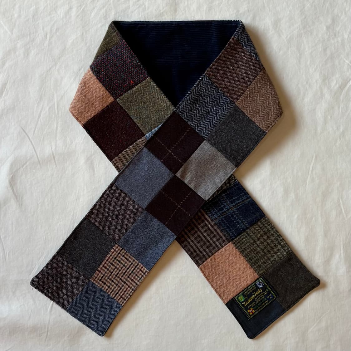 아일랜드 Hanna Hats 도네갈 트위드 패치워크 코듀로이 양면 스카프 상품이미지1