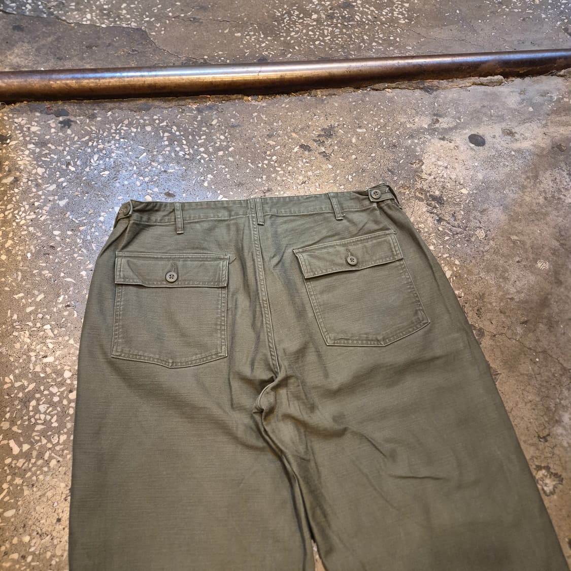 38인치 무신사 카키 새미와이드핏 면바지  상품이미지5