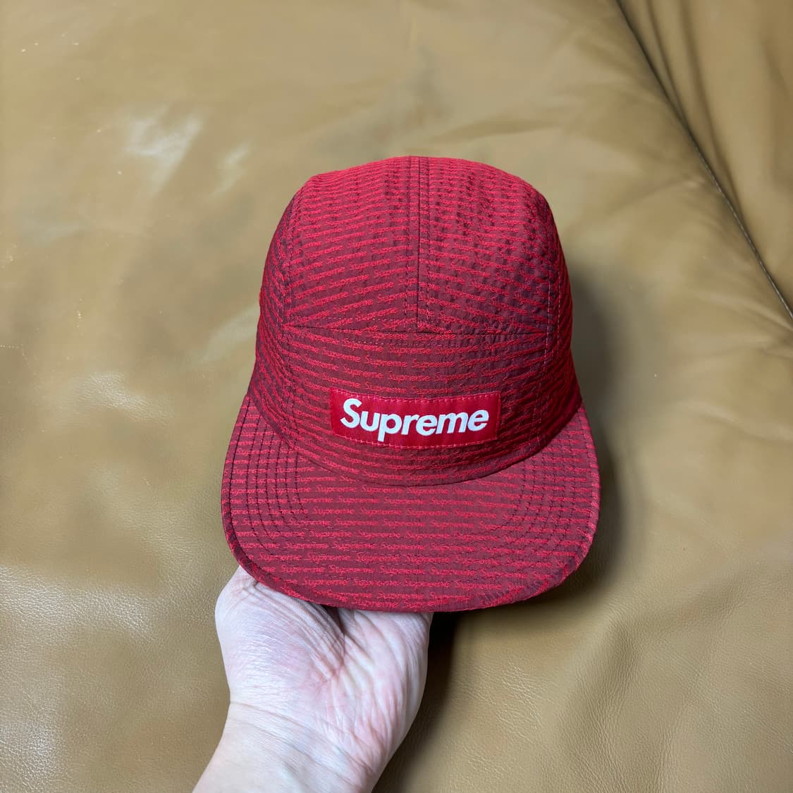 슈프림 캠프캡 모자 박스로고 리피터 레드 상품이미지2