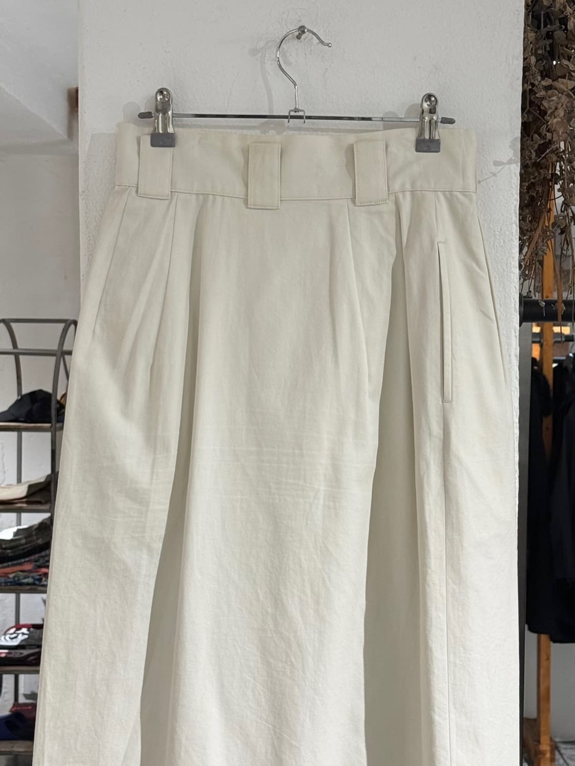 y's 아이보리 코튼 핀턱 롱 스커트 상품이미지5