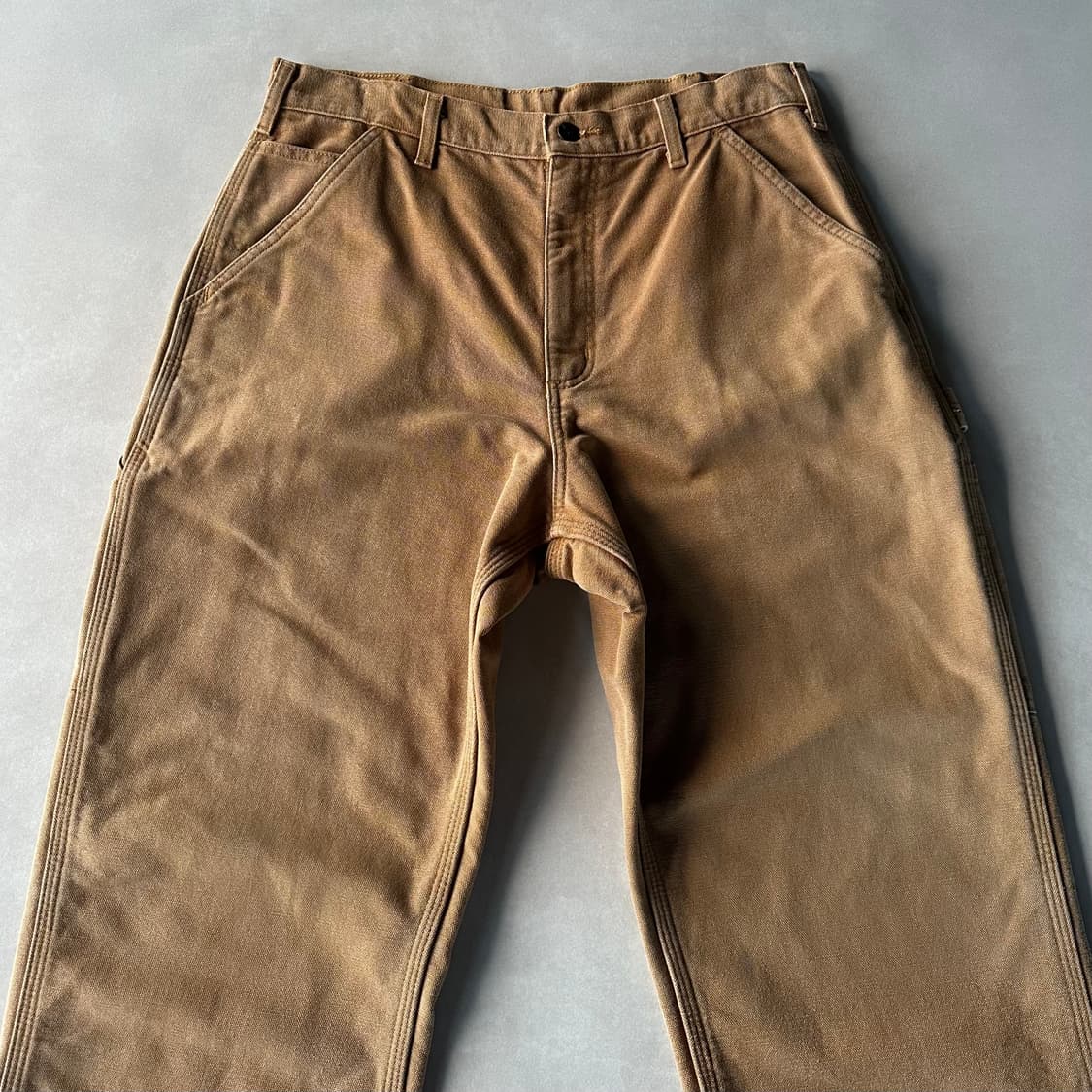 [33인치]칼하트 캔버스 플란넬 라이닝 루즈핏 카펜터 팬츠 상품이미지2