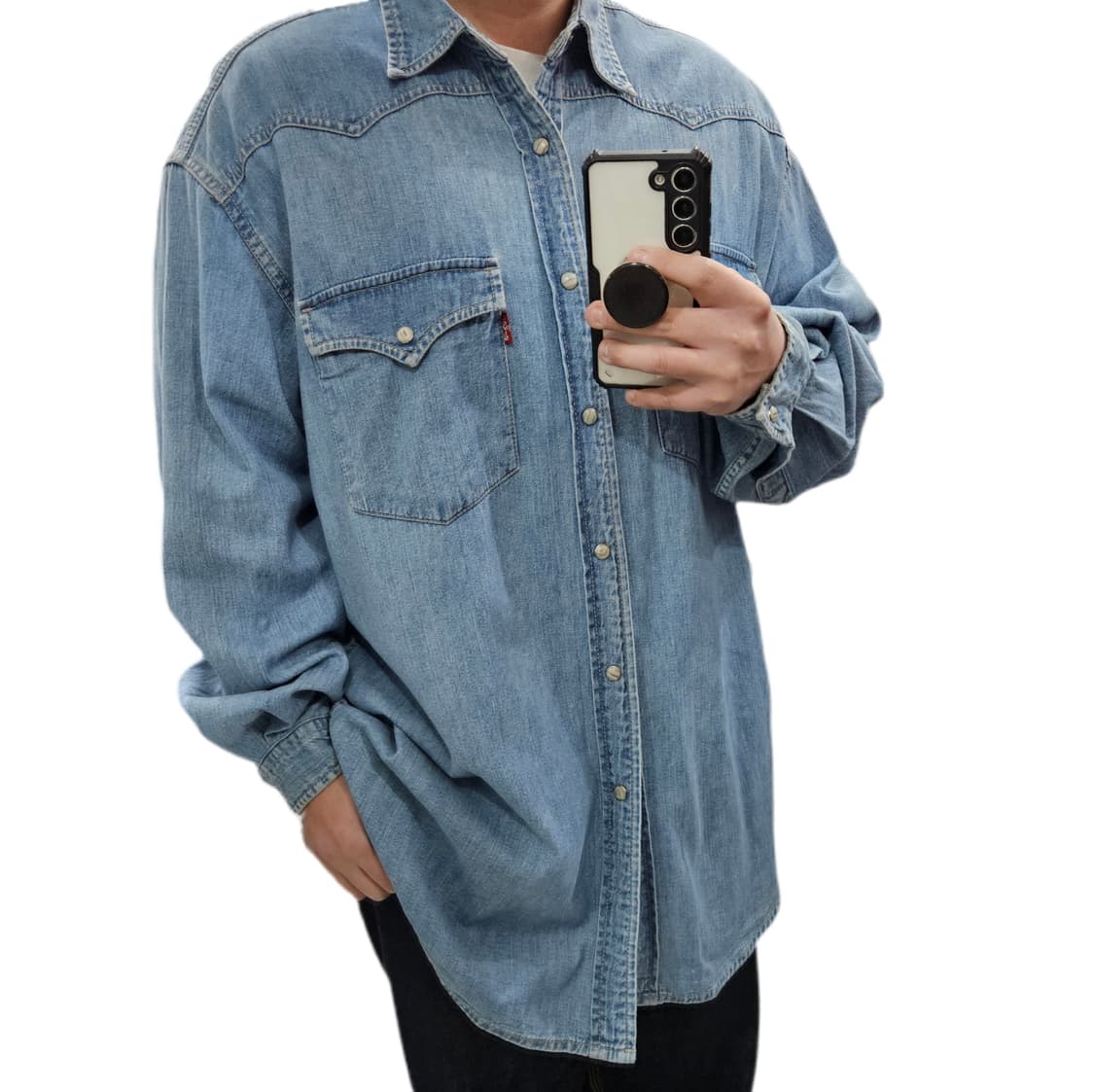 105 90s 빈티지 리바이스 데님 웨스턴 셔츠 상품이미지1