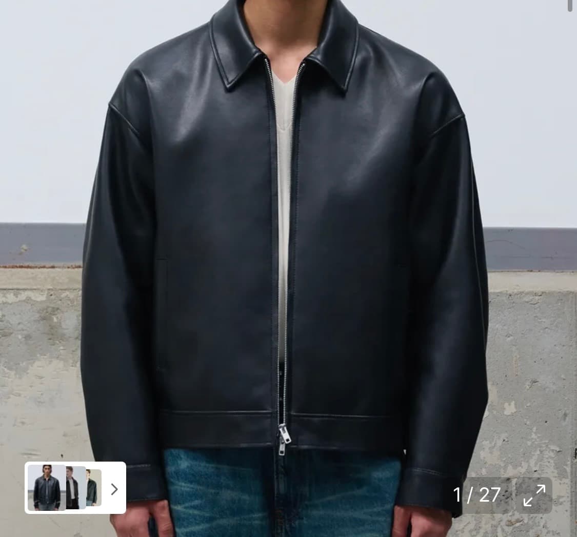 도프제이슨 오버핏 버건레더 싱글자켓 상품이미지1