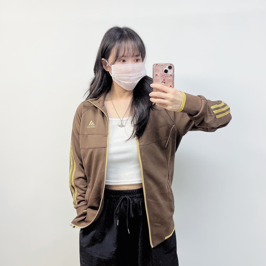 아디다스 y2k 스포티 트랙탑 져지 브라운 골드 상품이미지1