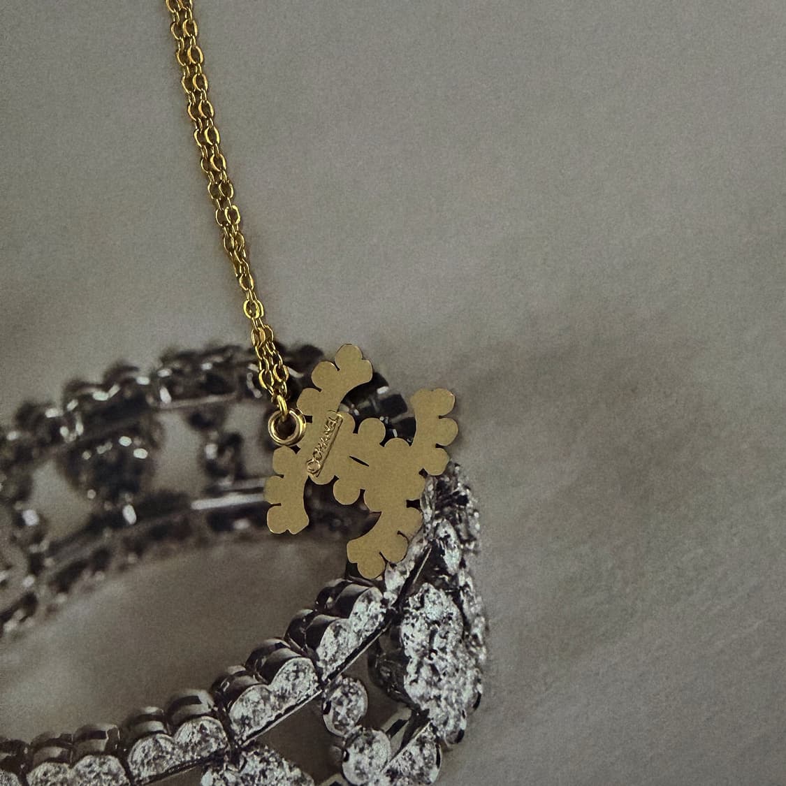 샤넬 클래식 큐빅 디테일 CC 골드 업사이클링 목걸이 상품이미지3