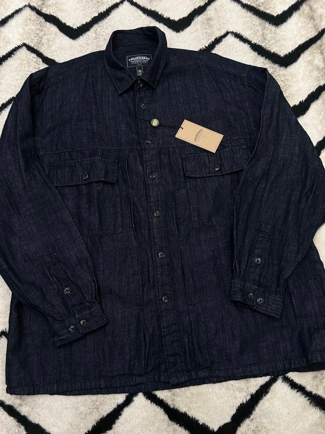 [XL]프리즘웍스 데님 오버사이즈 투포켓 셔츠/인디고 상품이미지2