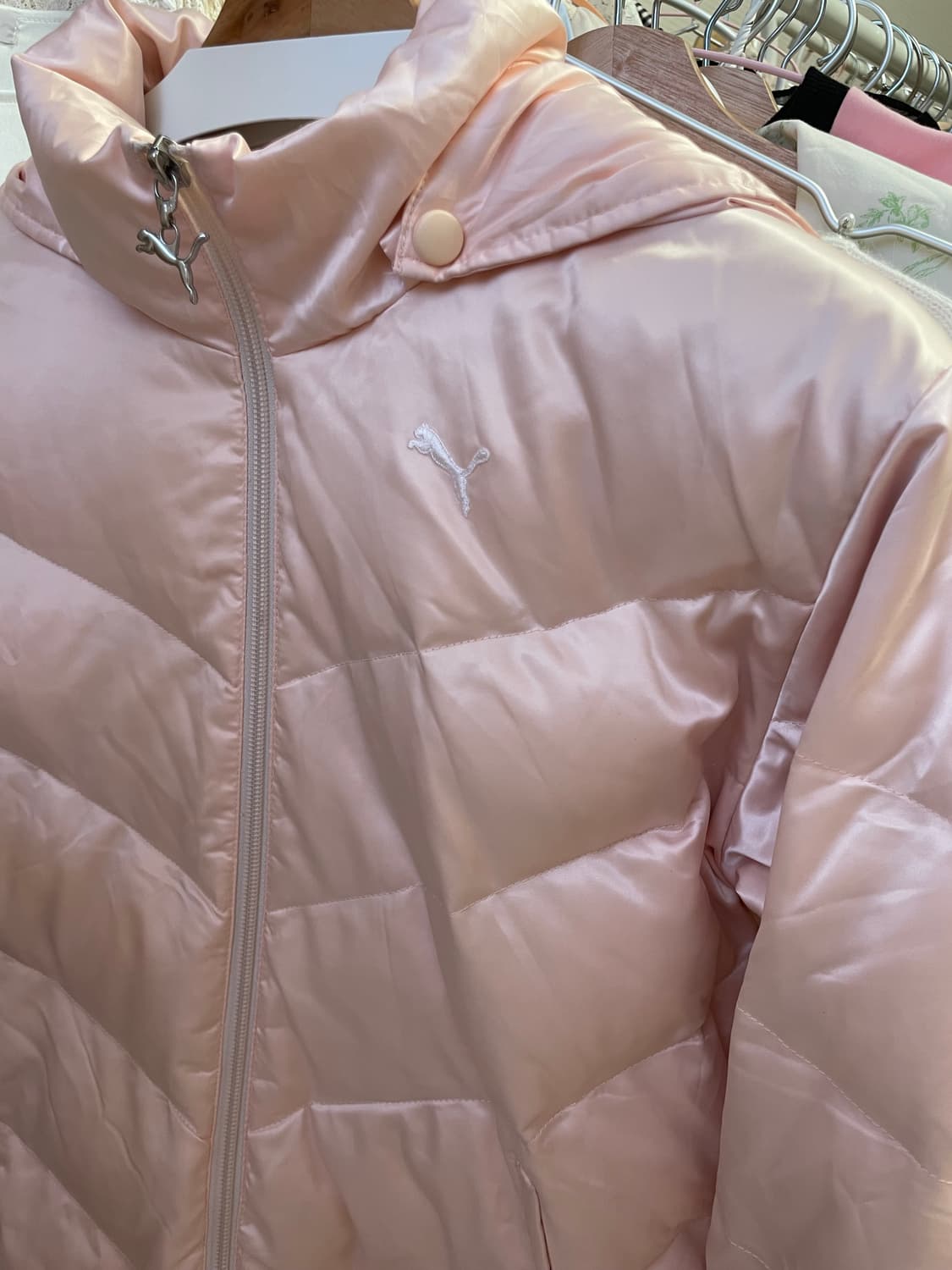 퓨마 베이비핑크 패딩 빈티지 갸루 발레코어 y2k 상품이미지1