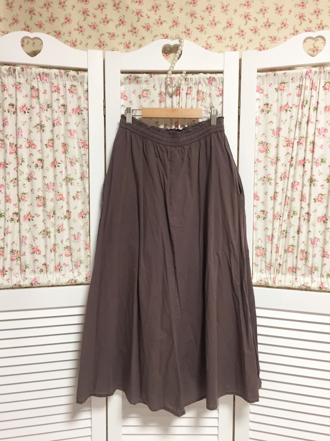 빈티지 모리걸 퍼플브라운 롱스커트 상품이미지1